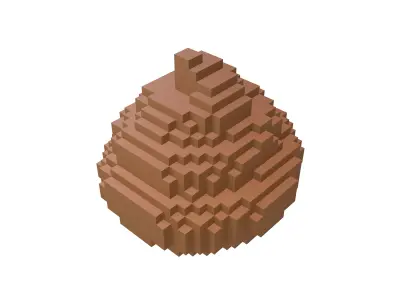 Pixel Pile of Poo v1 001 Low-poly 3D model