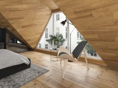 Mansard bedroom 3D model