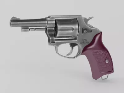 Revolver Police 8mm 3D model
