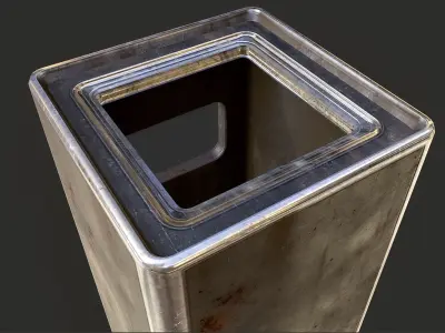 trash can - PBR Low-poly 3D model