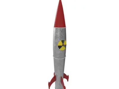 nuke nuclear war head cartoon style model 3D print model