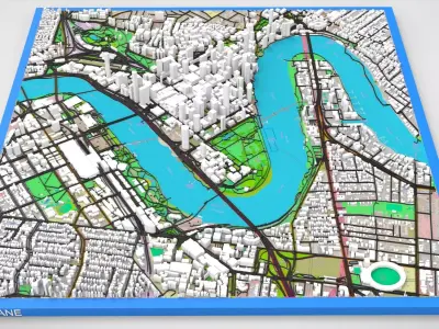 Cityscape Brisbane Queensland Australia 3D model