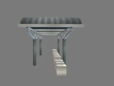 Bus stop Low-poly 3D model