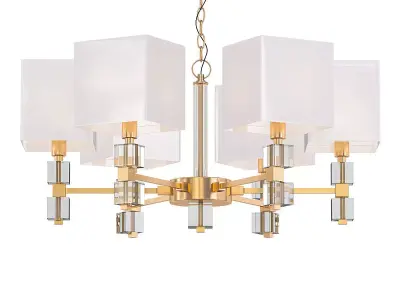 Tradonico light chandelier in brass with shades 3D model