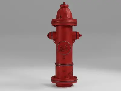 Red fire hydrant 3D model
