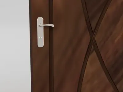 Door 5 four glass doors in row 3D model