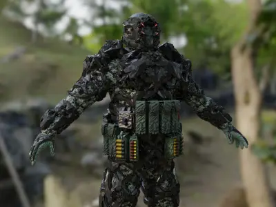 CYBERPUNK SOLDIER - Scifi Assault Demolition Soldier 3D model