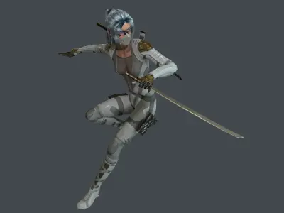 Ninja Female Rigged Low-poly 3D model