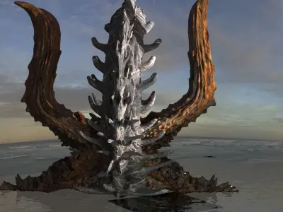 Alien Dragon God Bone Massive 3  3D model