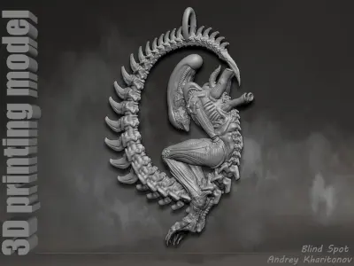 The pendant is alien 3D print model