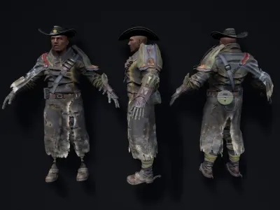 SCI-FI MERCENARY 03 HEAD HUNTER Low-poly 3D model