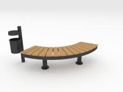 Bench Park 50 Low-poly 3D model