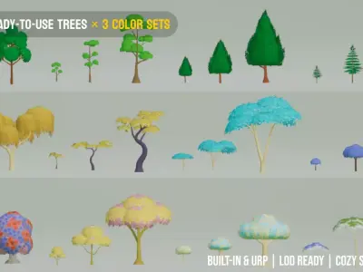 Cozy Style - Tree Pack Low-poly 3D model