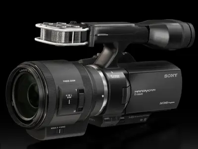 Sony Nex-VG30EH camcorder kit Selp-18200 lens Low-poly 3D model