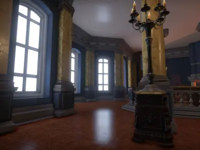 Simple interior - Cabinet library Low-poly 3D model