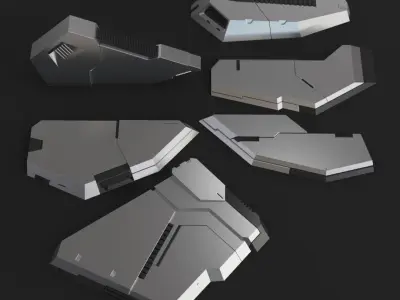 Sci-Fi Details Kit-Bash Set 3D model
