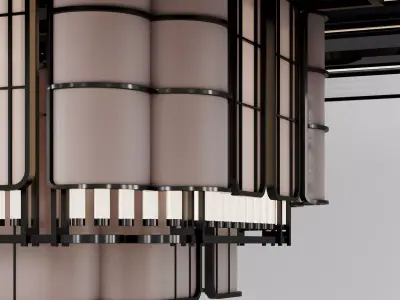 Art Deco Luxury Chandelier Hotel Style 3D model