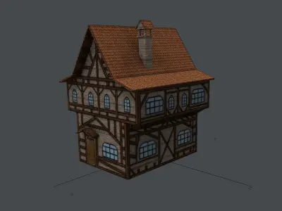 Medieval House 1 - low poly Free low-poly 3D model