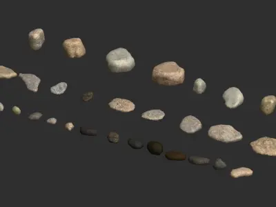 Assorted Rocks - Mix Low-poly 3D model