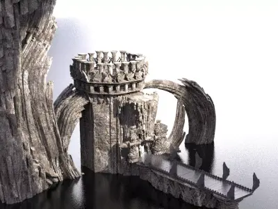 King Richards Crusades Grail Cliff collection 3D model