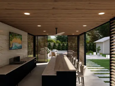 3D Exterior Scene 3D model design garden and landscape 3D  3D model 3