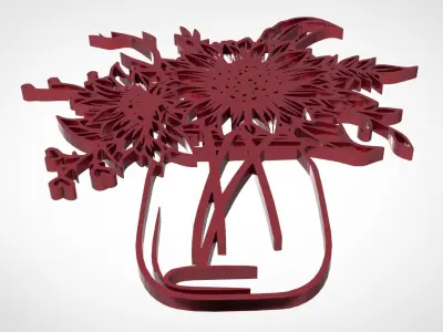 SUNFLOWER WALL FRAME  3D print model