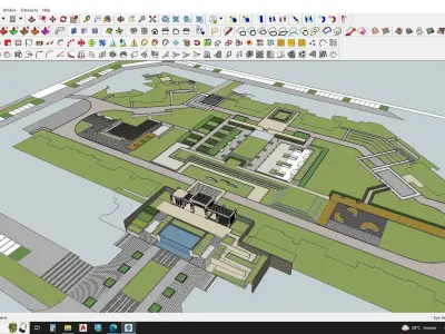 Gallery of Renovation gate house Landscape environment 3D model