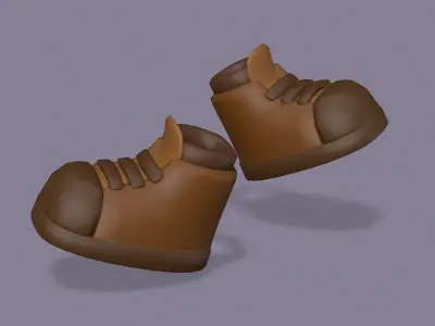Cartoon Shoes  Low-poly 3D model
