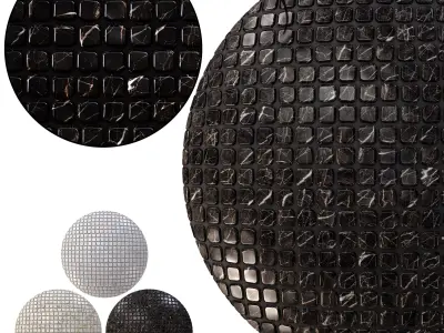 Timeworn marble mosaic 02 - Calacatta-Marquina-Seamless Texture