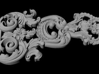 dekor ornate gold piece 3D model