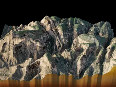 Kolob canyon in Zion National Park 3d terrain 3D model