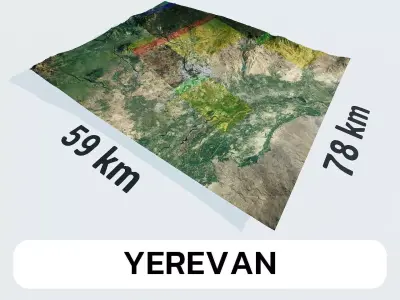 Yerevan Armenia City Landscape 3D Model 3D model