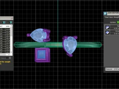 Three Stone Light Weight Band Ring 3D print model 6