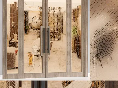 MAIN DOOR FRAMED GLASS 01 3D model