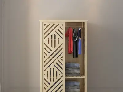 wooden rack Low-poly 3D model