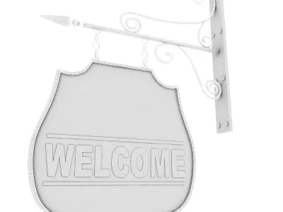 Welcome Sign Low-poly 3D model