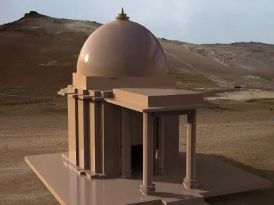 Hindo temple Low-poly 3D model