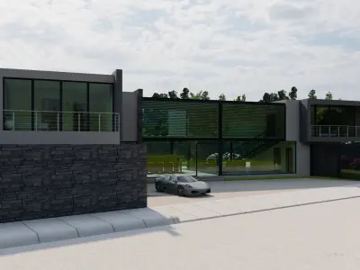 Casa Scene-villa-modern house 3D model 94