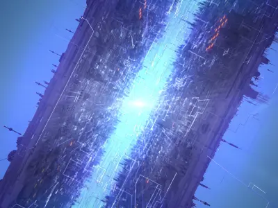 SCIFI Future technology Cyberpenk chip city building 3D model