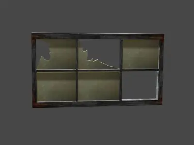 Broken Window Low-poly 3D model