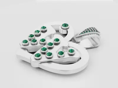 W HEART PENDANT 3D print model