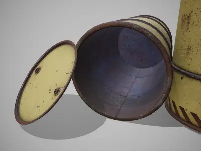 Barrels biohazard used Low-poly 3D model