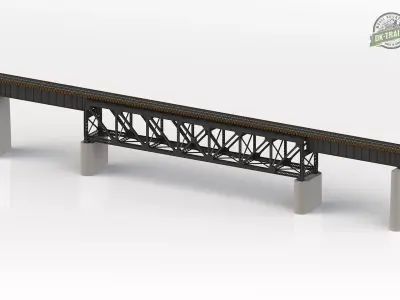 US Train Bridge - H0 scale 3D print model