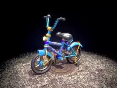 Stylish vintage bicycle Low-poly 3D model purchase