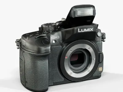 Panasonic Lumix DMC-GH3 mirrorless digital camera Low-poly 3D model
