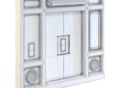 Futuristic Apartment Wall with Door 3D model