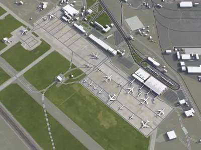 Tbilisi - Airport - TBS Low-poly 3D model