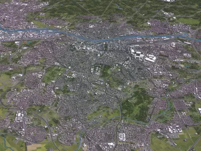 Frankfurt - Topography Terrain 3D City 3D Model Pack