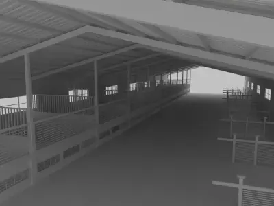 Horse Stable Low-poly 3D model