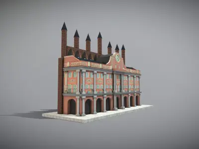Rostock Town Hall Low-poly 3D model